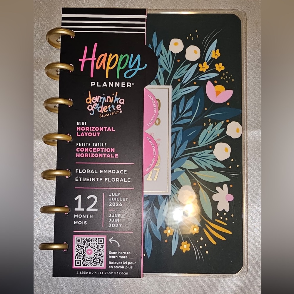 2026/2027 Happy Planner Mini Horizontal Layout Floral Embrace Planner